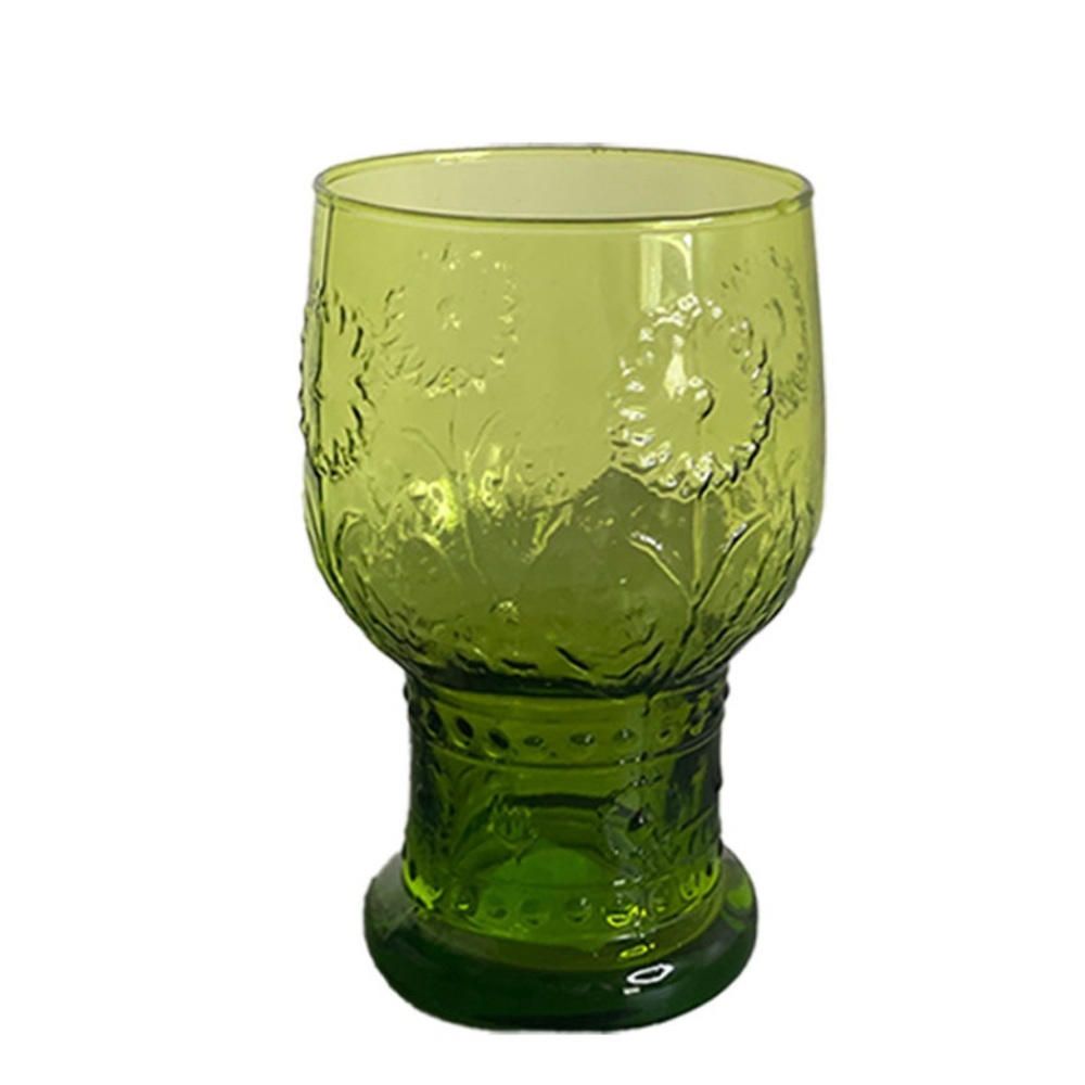 Retired & Rare: 3- ANTHROPOLOGIE HELIANTHUS GREEN WATER GOBLET GLASS (no chips)